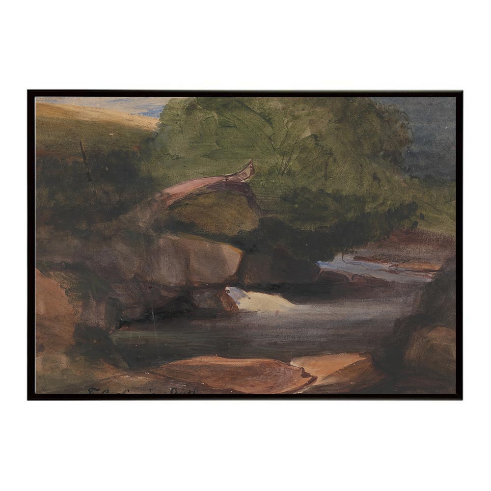 Rakuten - 世界の古い絵画 レトロポスター デジタルリマスターTrees and a Rocky Stream インテリア a0 a1 a2 a3 a4 b4 b0 b1 b2 b3作品 油絵 水彩画 おしゃれ モダン シンプル お洒落【bn-poster-4687】