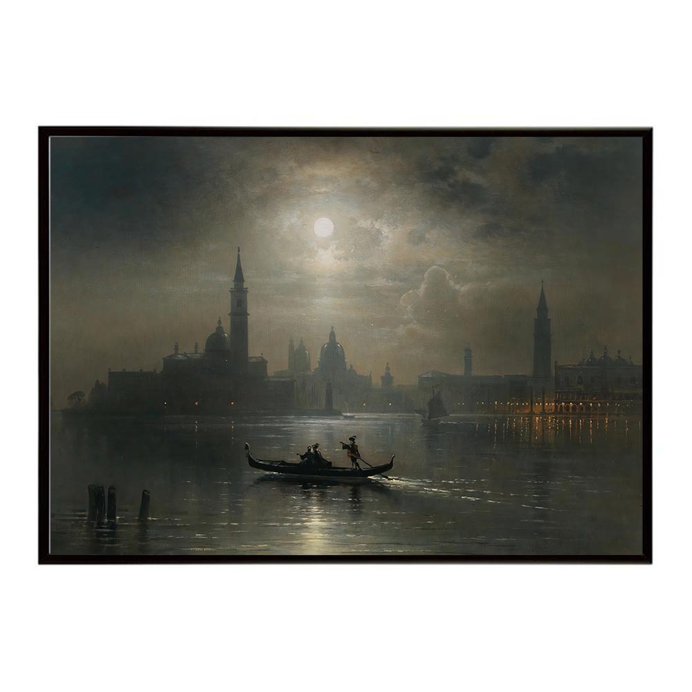 世界の古い絵画 レトロポスター デジタルリマスターVenice Full Moon over Santa Maria Salute インテリア a0 a1 a2 a3 a4 b4 b0 b1 b2 b3作品 油絵 水彩画 おしゃれ モダン シンプル お洒落【bn-poster-4758】
