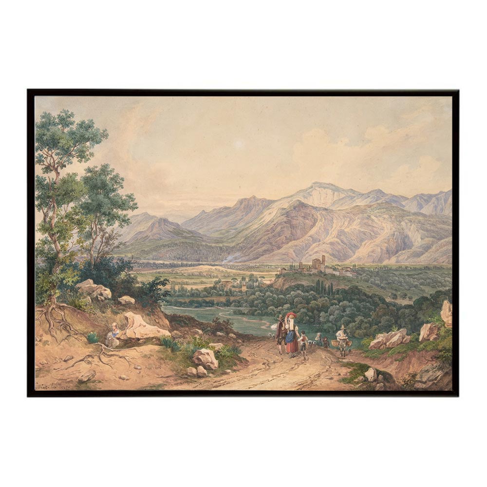 世界の古い絵画 レトロポスター デジタルリマスターView of Lebanon after an English Engraving and an Italianate motif of the Sabiner Mountains インテリア a0 a1 a2 a3 a4 b4 b0 b1 b2 b3作品 油絵 水彩画 おしゃれ モダン シンプル お洒落【bn-poster-4829】