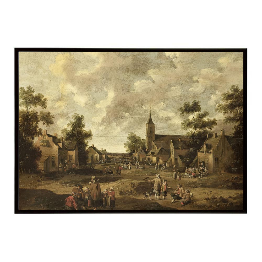 Rakuten - 世界の古い絵画 レトロポスター デジタルリマスターVillage Street インテリア a0 a1 a2 a3 a4 b4 b0 b1 b2 b3作品 油絵 水彩画 おしゃれ モダン シンプル お洒落【bn-poster-4888】