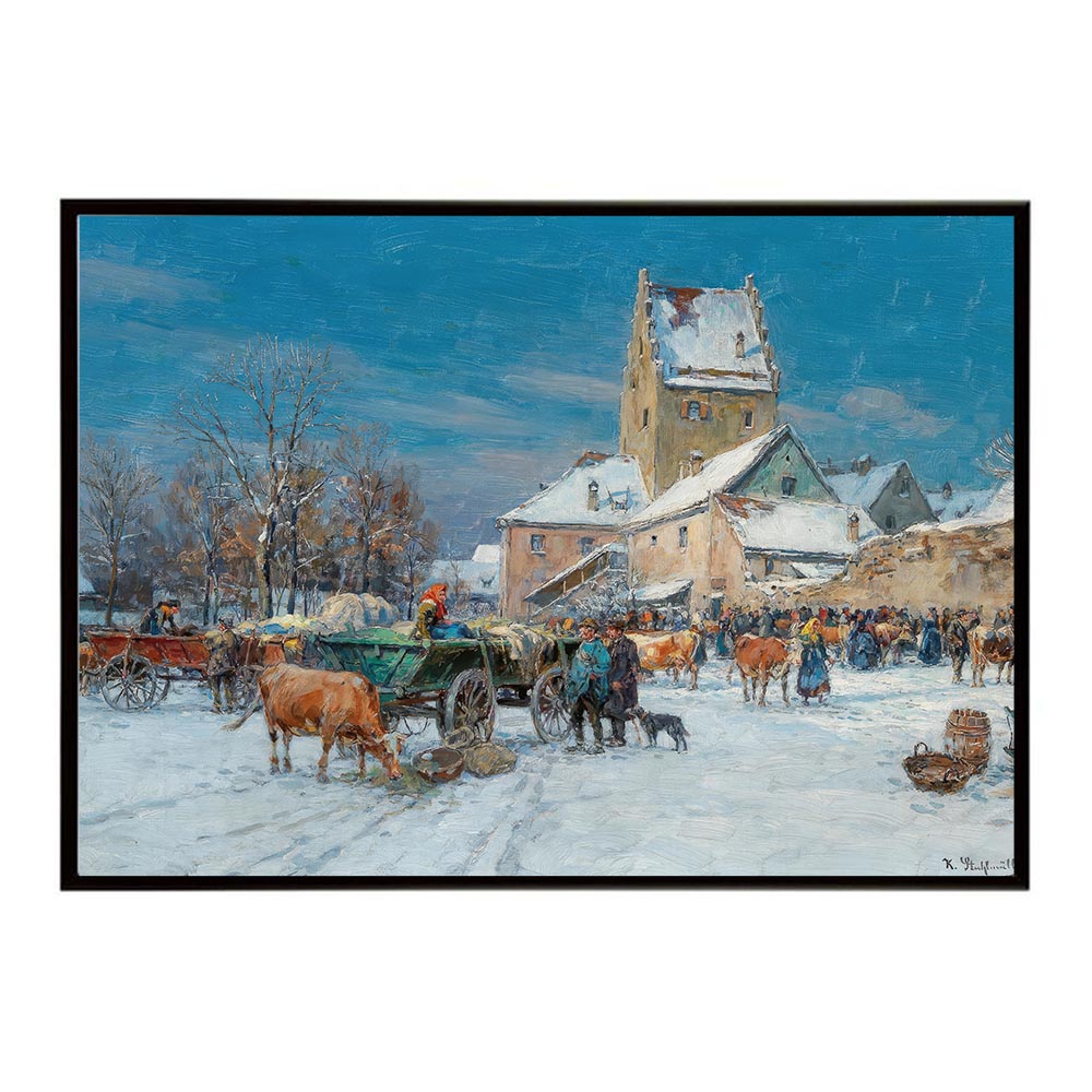 ポスター 名画 絵画 横 a0 a1 a2 a3 a4 b0 b2 b1 b3 b4 A Market Scene in Winter インテリア おしゃれ デジタルリマスター 冬 市場【bn-poster-5075】