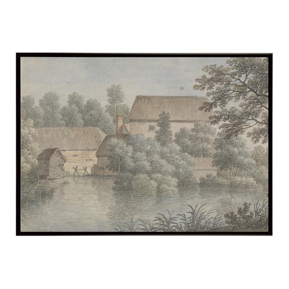 ポスター 名画 絵画 横 a0 a1 a2 a3 a4 b0 b2 b1 b3 b4 A Village Pond with Farm Buildings インテリア おしゃれ デジタルリマスター 村の池 農家 田園風景【bn-poster-5144】