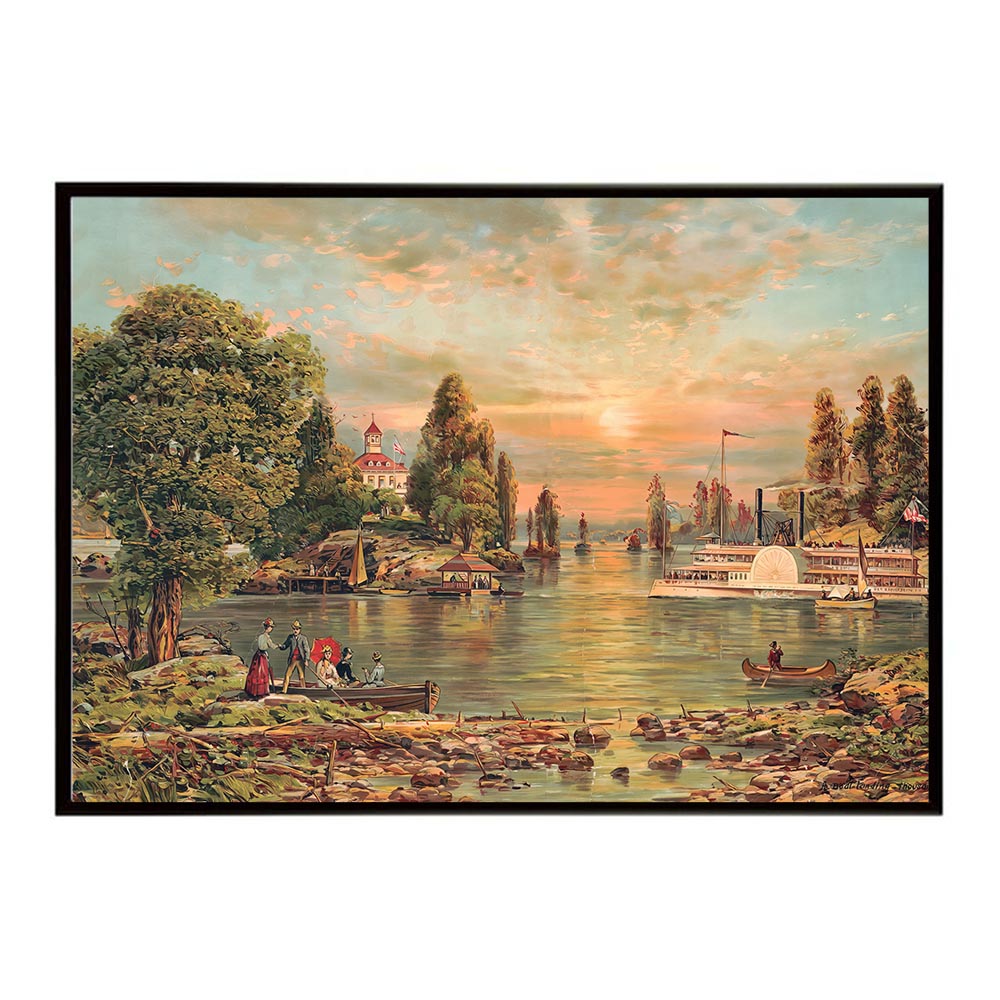 ポスター 名画 絵画 横 a0 a1 a2 a3 a4 b0 b2 b1 b3 b4 A Boat Landing Thousand Islands インテリア おしゃれ デジタルリマスター ボート着岸 千島湖【bn-poster-5154】