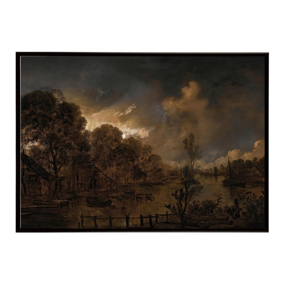 ポスター 名画 絵画 横 a0 a1 a2 a3 a4 b0 b2 b1 b3 b4 A Canal by Moonlight インテリア おしゃれ デジタルリマスター 月光 運河 夜景【bn-poster-5159】
