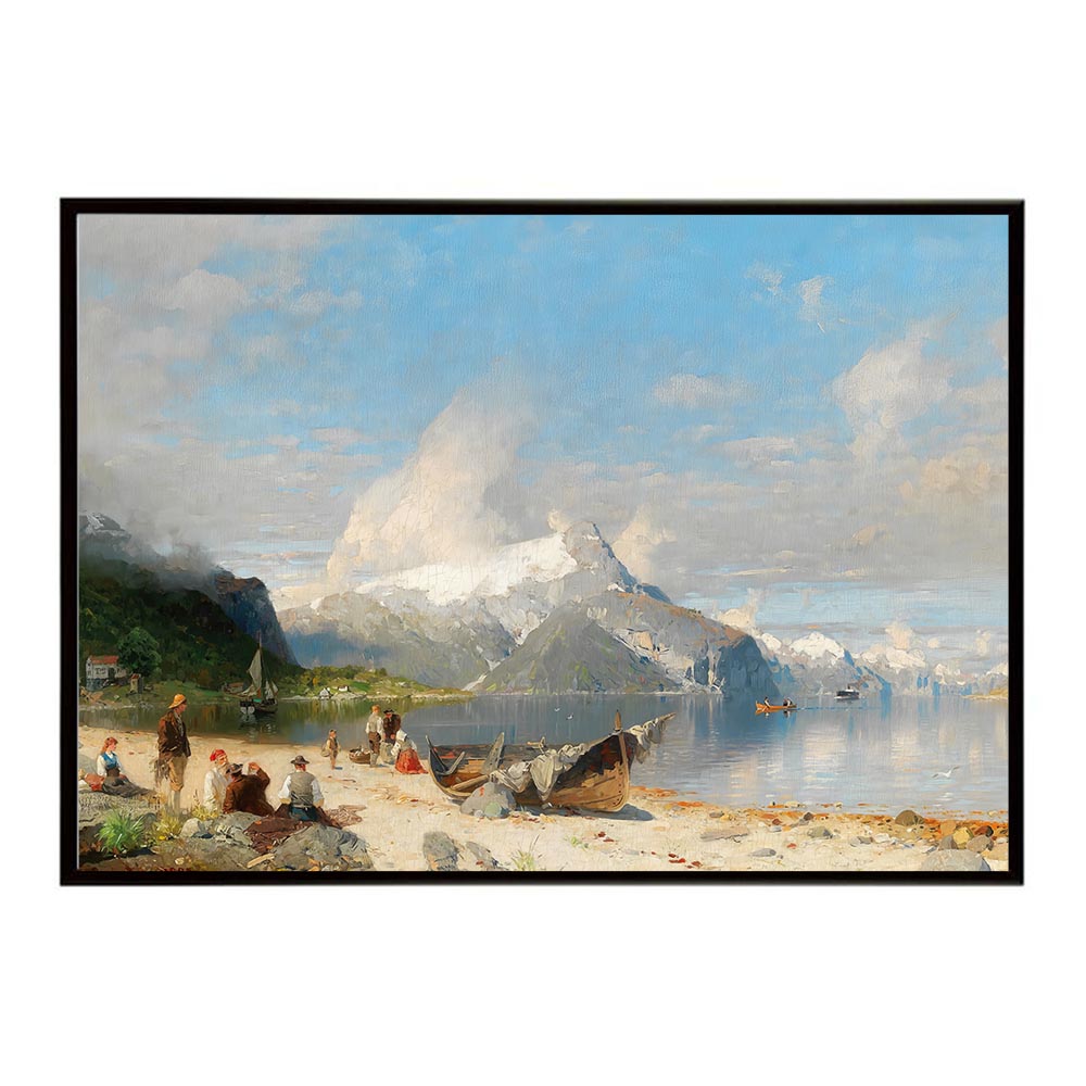 ポスター 名画 絵画 横 a0 a1 a2 a3 a4 b0 b2 b1 b3 b4 A summer day by the fjord インテリア お洒落 デジタルリマスター フィヨルド 夏 景色【bn-poster-5187】