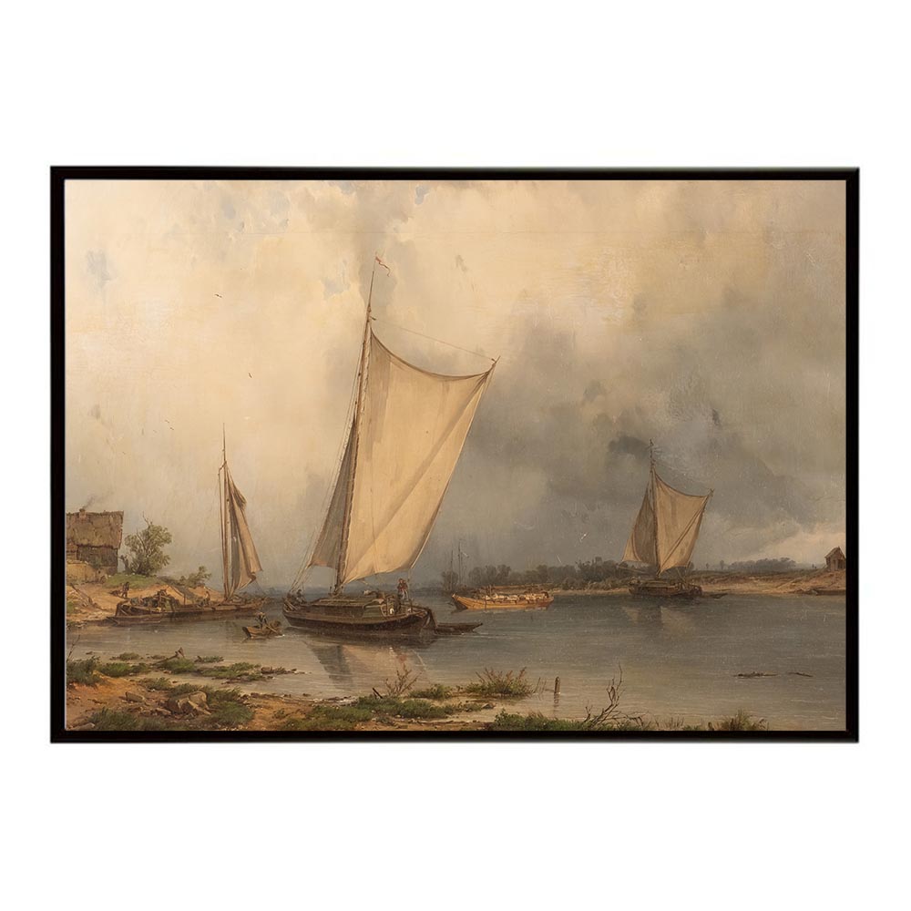 ポスター 名画 絵画 横 a0 a1 a2 a3 a4 b0 b2 b1 b3 b4 エルベ川 船 風景 自然 インテリア おしゃれ デジタルリマスター 【bn-poster-5342】