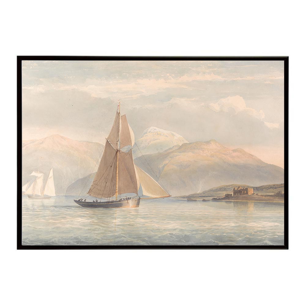 Rakuten - ポスター 名画 絵画 横 a0 a1 a2 a3 a4 b0 b2 b1 b3 b4 船と山 背景 海景 風景 インテリア おしゃれ デジタルリマスター 【bn-poster-5416】