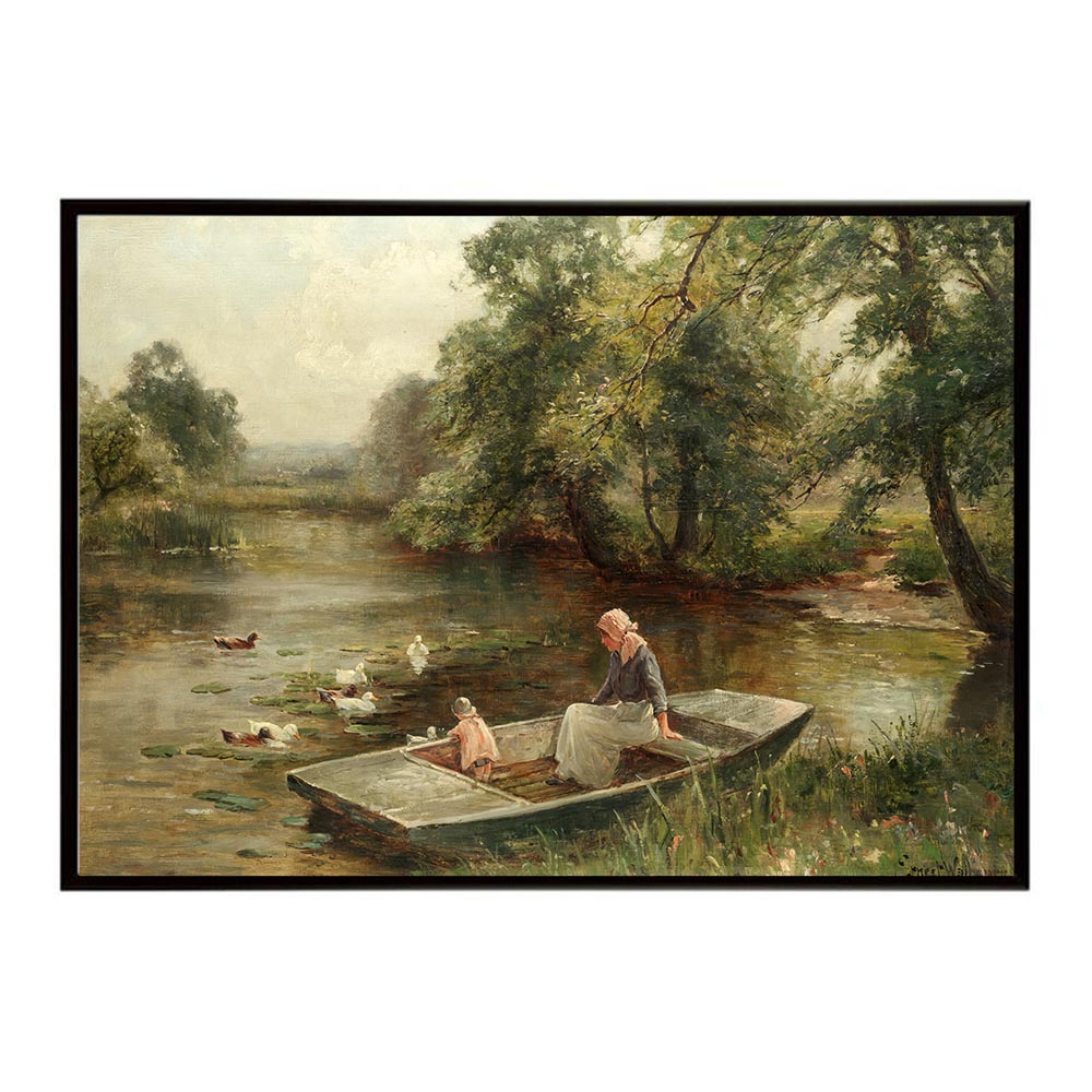 Rakuten - ポスター 名画 絵画 横 a0 a1 a2 a3 a4 b0 b2 b1 b3 b4 Feeding the ducks インテリア おしゃれ 日常風景【bn-poster-5740】