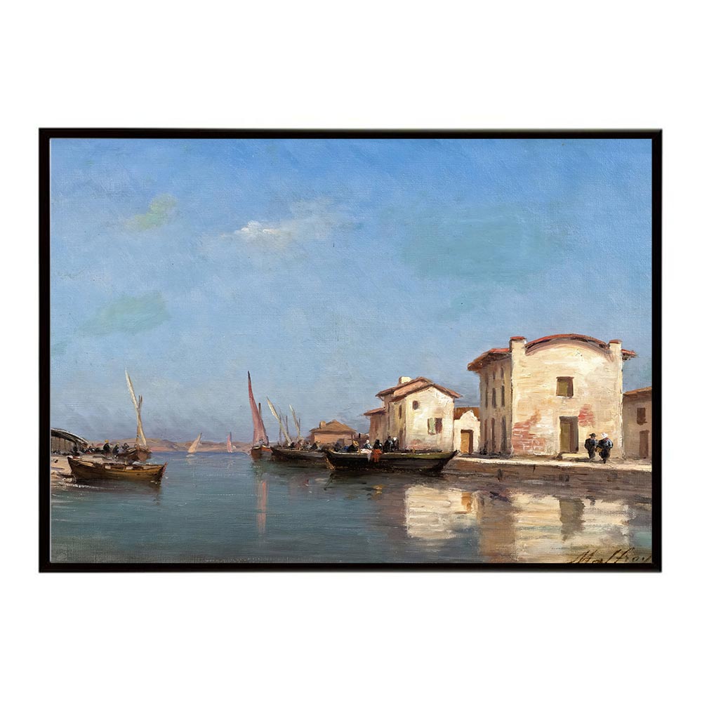 Rakuten - ポスター 名画 絵画 フレーム マルティーグの運河 インテリア おしゃれ 水辺の風景 デジタルリマスター 横 A B 1 2 3 4 0 【bn-poster-6043】