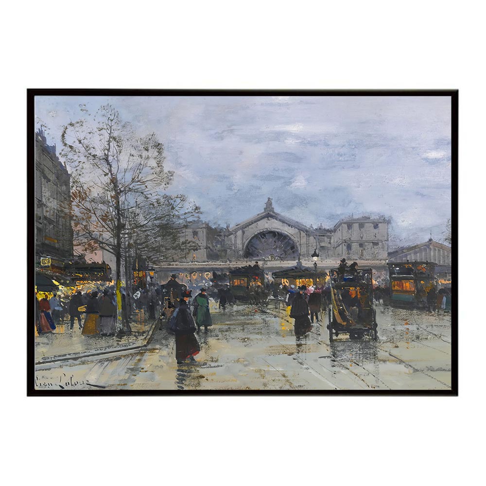 ポスター 名画 絵画 フレーム パリ東駅 インテリア おしゃれ 都市風景 デジタルリマスター 横 A B 1 2 3 4 0 【bn-poster-6071】
