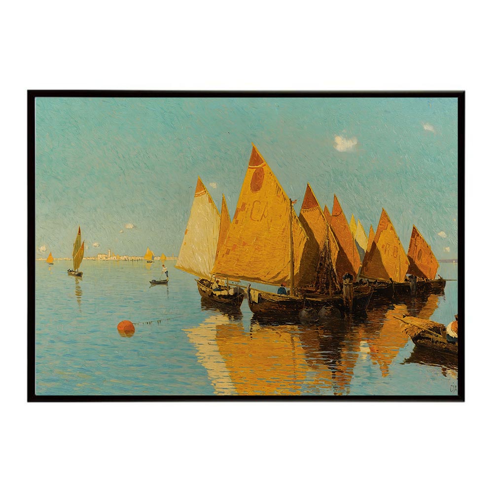 Rakuten - ポスター 名画 絵画 フレーム ラグーナの静けさ インテリア おしゃれ 水辺の風景 デジタルリマスター 横 A B 1 2 3 4 0 【bn-poster-6077】