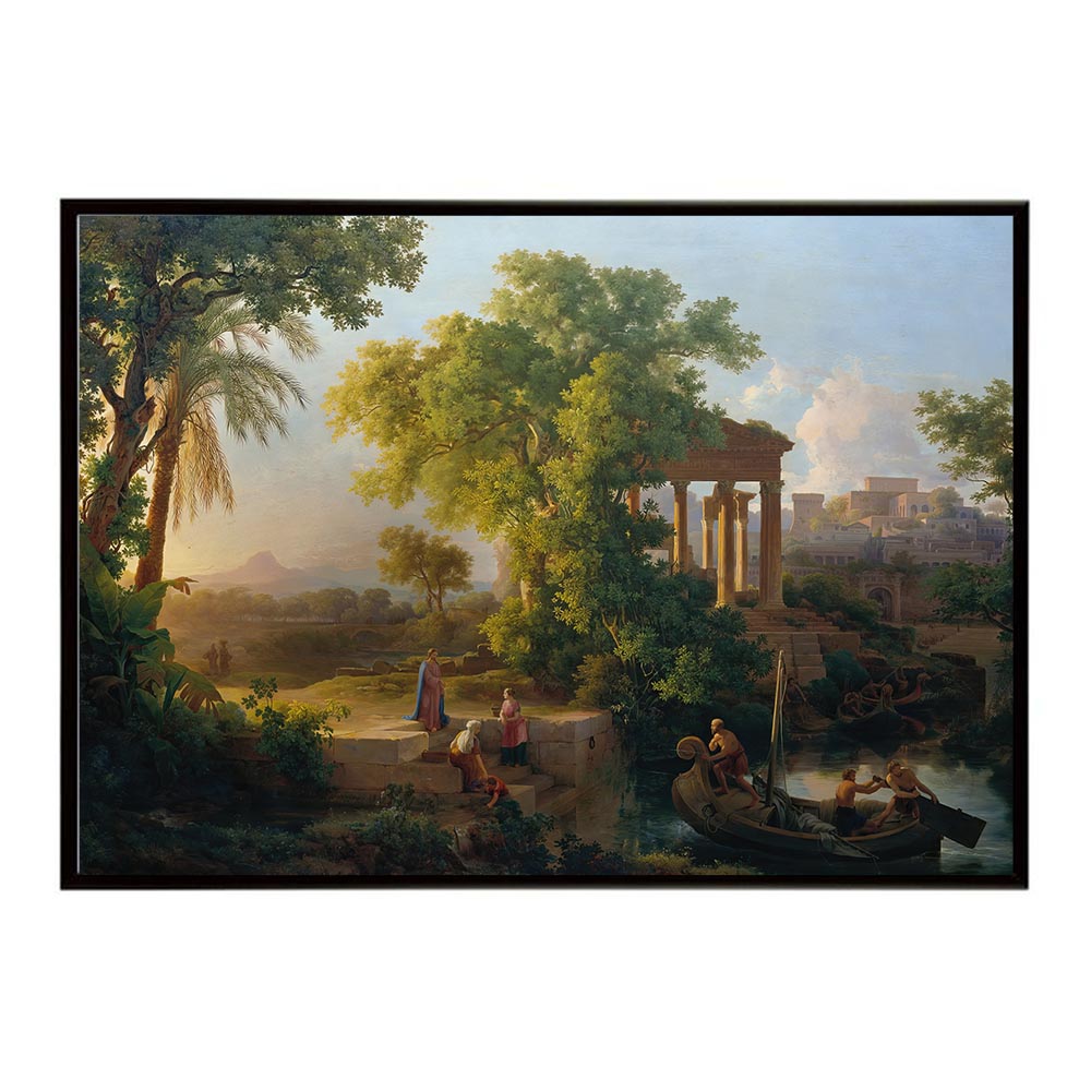 ポスター 名画 絵画 フレーム 聖ペトロの召命のある風景 インテリア おしゃれ 宗教的風景 デジタルリマ..