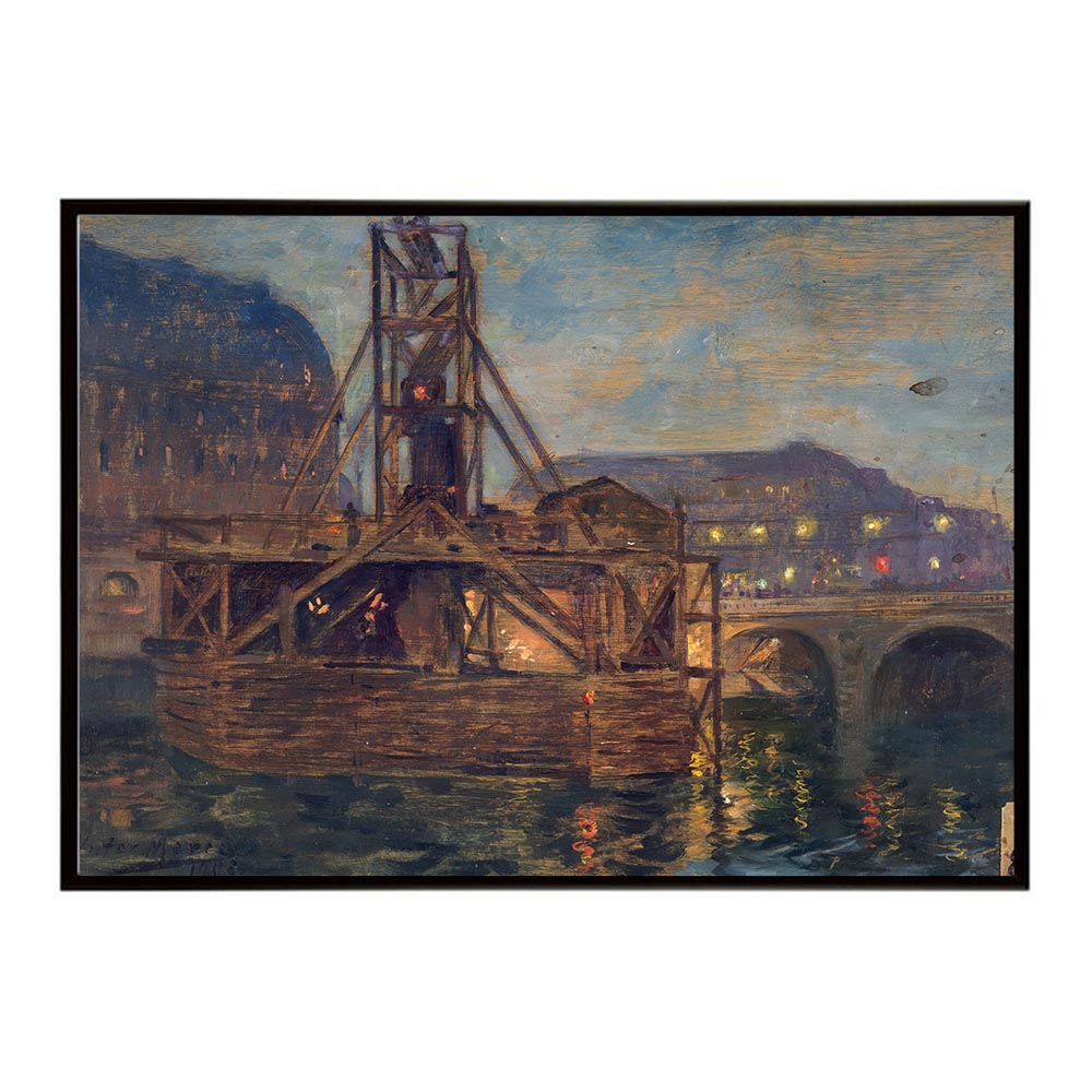 Rakuten - ポスター 名画 絵画 フレーム サン＝ミッシェル橋での地下鉄工事 インテリア おしゃれ パリ風景 デジタルリマスター 横 A B 1 2 3 4 0 【bn-poster-6274】