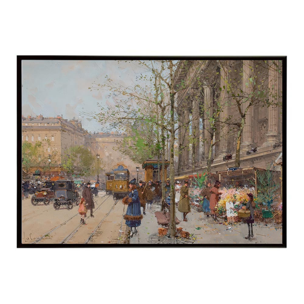 ポスター 名画 絵画 フレーム マドレーヌ広場の花市場 インテリア おしゃれ パリ風景 デジタルリマスター 横 A B 1 2 3 4 0 【bn-poster-6320】