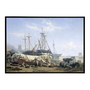 ポスター 名画 絵画 フレーム マース川の造船所での昼休み インテリア おしゃれ 産業風景 デジタルリマスター 横 A B 1 2 3 4 0 【bn-poster-6361】