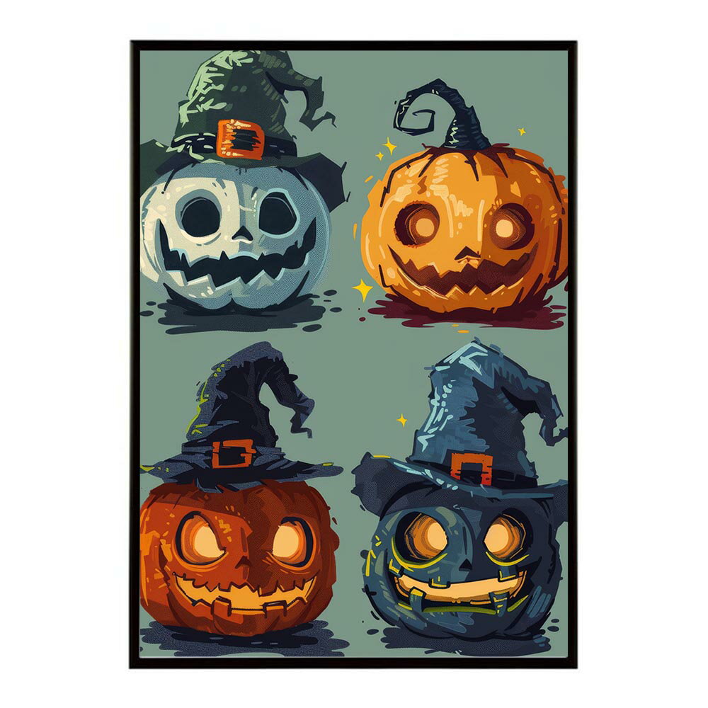 ハロウィーン Halloween パンプキン イベント ジャックオーランタン コスプレ 装飾 オレンジ かぼちゃ おばけ こうもり ホラー ポスター 用紙とサイズが選べる インテリア おしゃれ プリントポスター フォト イラスト お洒落 特大 大きい【lh-poster-9382】