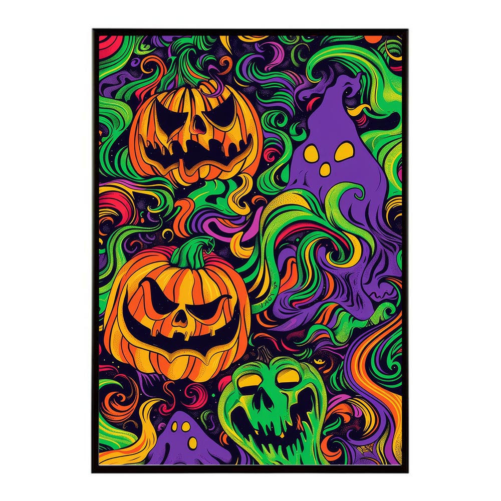 ハロウィーン Halloween パンプキン イベント ジャックオーランタン コスプレ 装飾 オレンジ かぼちゃ おばけ こうもり ホラー ポスター 用紙とサイズが選べる インテリア おしゃれ プリントポスター フォト イラスト お洒落 特大 大きい【lh-poster-9389】