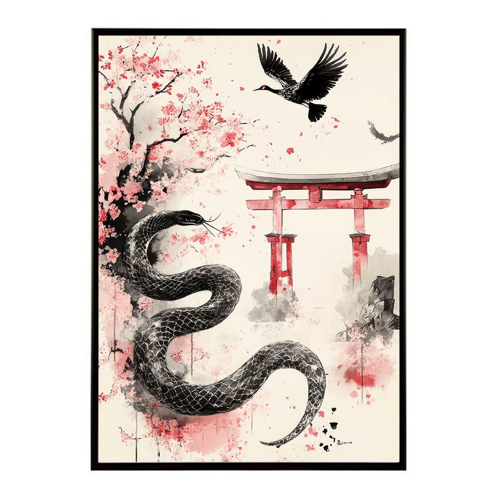 蛇 ヘビ snake スネーク ヘビ年 干支 爬虫類 コブラ アナコンダ ハブ マムシ ニシキ ポスター 用紙とサ..