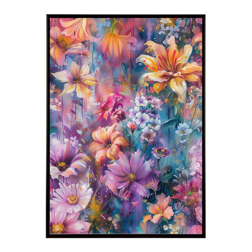 アーティスティックフラワー ポスター 花 絵画 アート 画家 名画 コンセプトアート 油絵 水彩画 絵具 インテリア 壁掛け おしゃれ モダン 北欧 韓国風 アートフレーム 【lh-poster-10787】