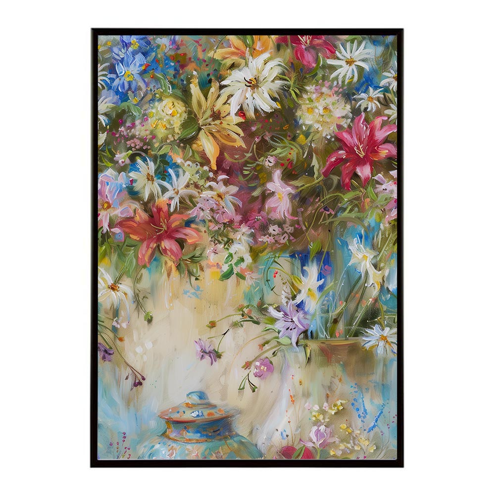 アーティスティックフラワー ポスター 花 絵画 アート 画家 名画 コンセプトアート 油絵 水彩画 絵具 インテリア 壁掛け おしゃれ モダン 北欧 韓国風 アートフレーム 【lh-poster-10801】