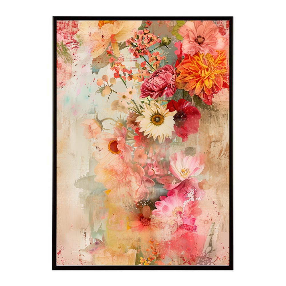 アーティスティックフラワー ポスター 花 絵画 アート 画家 名画 コンセプトアート 油絵 水彩画 絵具 インテリア 壁掛け おしゃれ モダン 北欧 韓国風 アートフレーム 【lh-poster-10802】