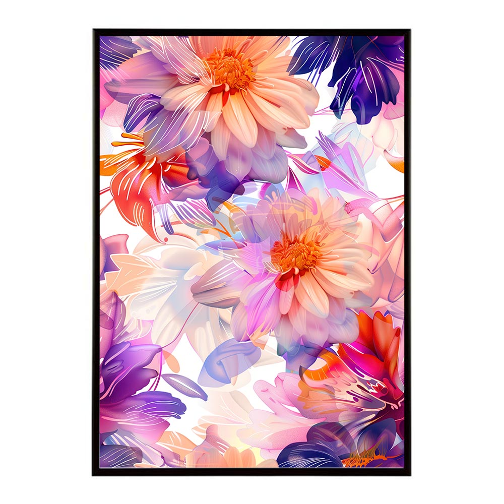 アーティスティックフラワー ポスター 花 絵画 アート 画家 名画 コンセプトアート 油絵 水彩画 絵具 インテリア 壁掛け おしゃれ モダン 北欧 韓国風 アートフレーム 【lh-poster-10819】