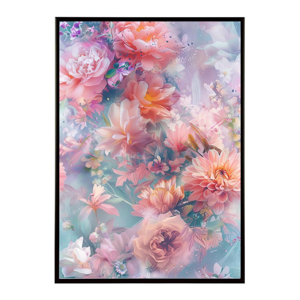 アーティスティックフラワー ポスター 花 絵画 アート 画家 名画 コンセプトアート 油絵 水彩画 絵具 インテリア 壁掛け おしゃれ モダン 北欧 韓国風 アートフレーム 【lh-poster-10838】