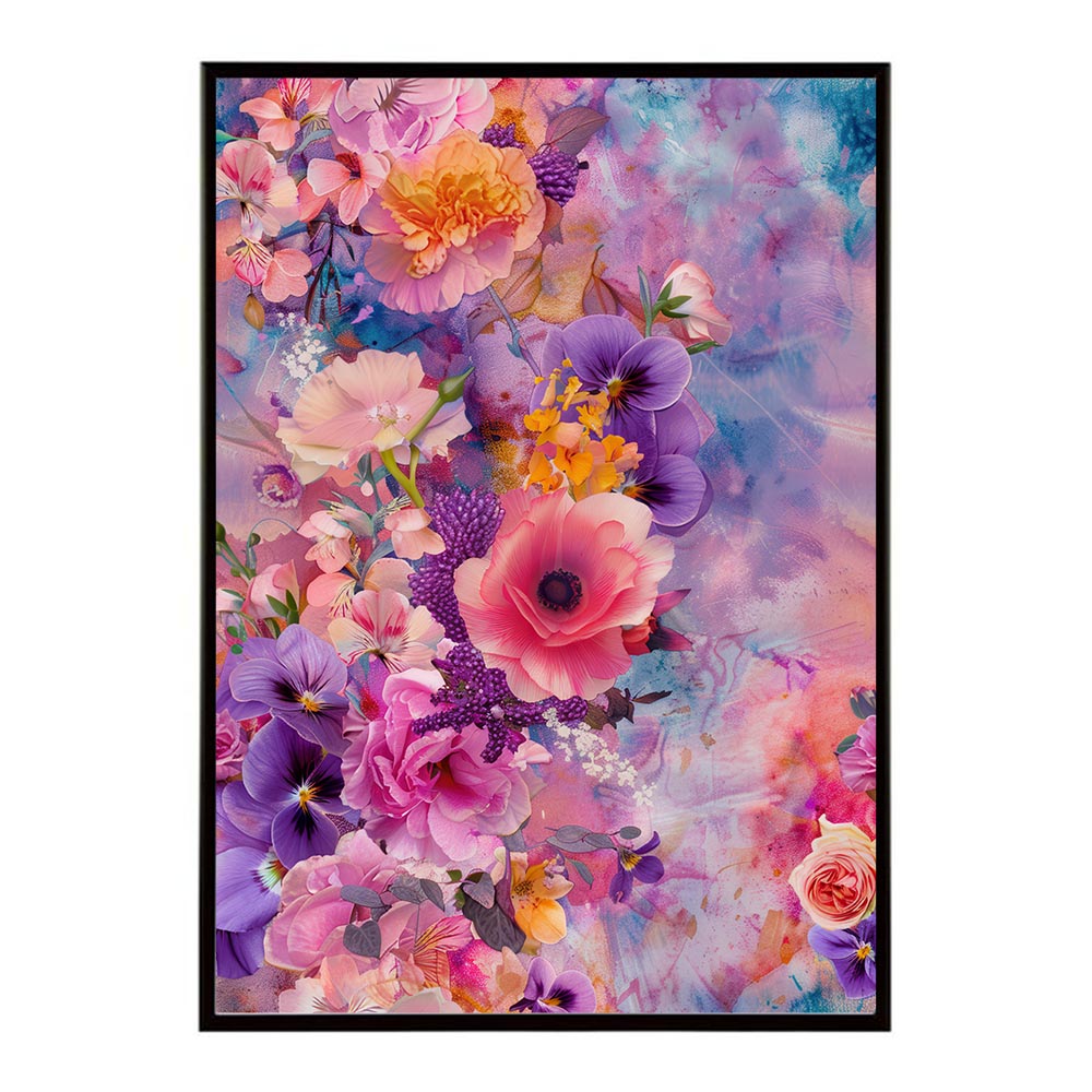 アーティスティックフラワー ポスター 花 絵画 アート 画家 名画 コンセプトアート 油絵 水彩画 絵具 インテリア 壁掛け おしゃれ モダン 北欧 韓国風 アートフレーム 【lh-poster-10893】