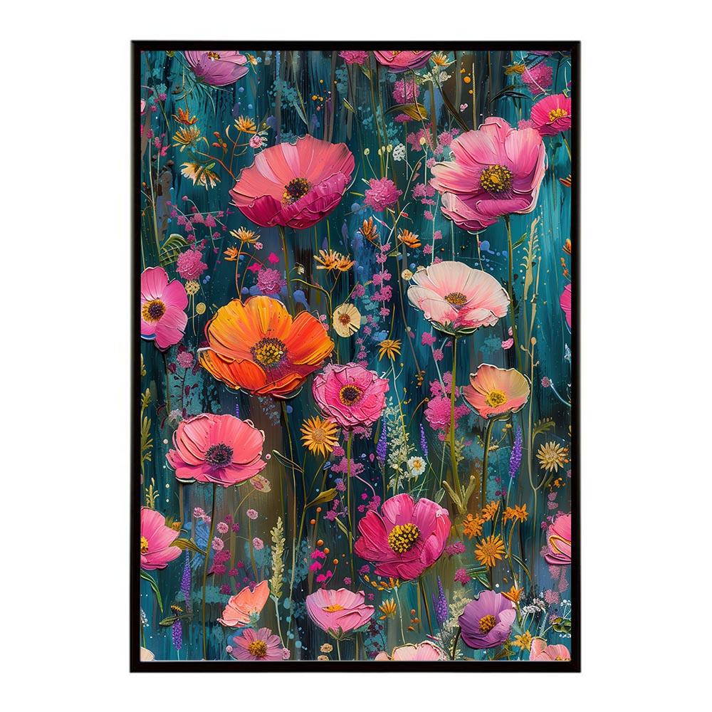 アーティスティックフラワー ポスター 花 絵画 アート 画家 名画 コンセプトアート 油絵 水彩画 絵具 リビング 寝室 玄関 おしゃれ インテリア フラワーアート 大人可愛い 【lh-poster-10899】
