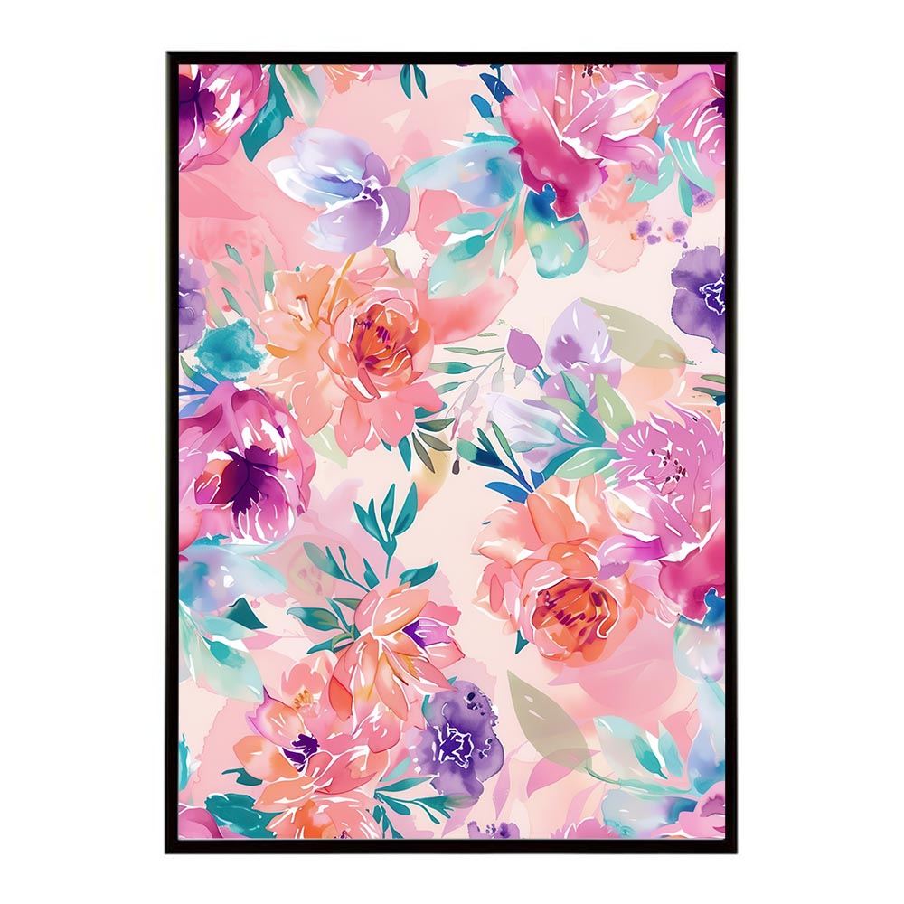 アーティスティックフラワー ポスター 花 絵画 アート 画家 名画 コンセプトアート 油絵 水彩画 絵具 リビング 寝室 玄関 おしゃれ インテリア フラワーアート 大人可愛い 【lh-poster-10901】