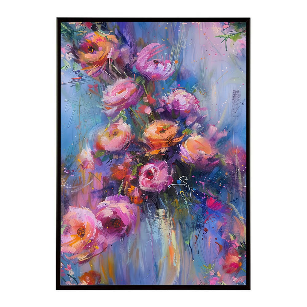 アーティスティックフラワー ポスター 花 絵画 アート 画家 名画 コンセプトアート 油絵 水彩画 絵具 リビング 寝室 玄関 おしゃれ インテリア フラワーアート 大人可愛い 【lh-poster-10906】