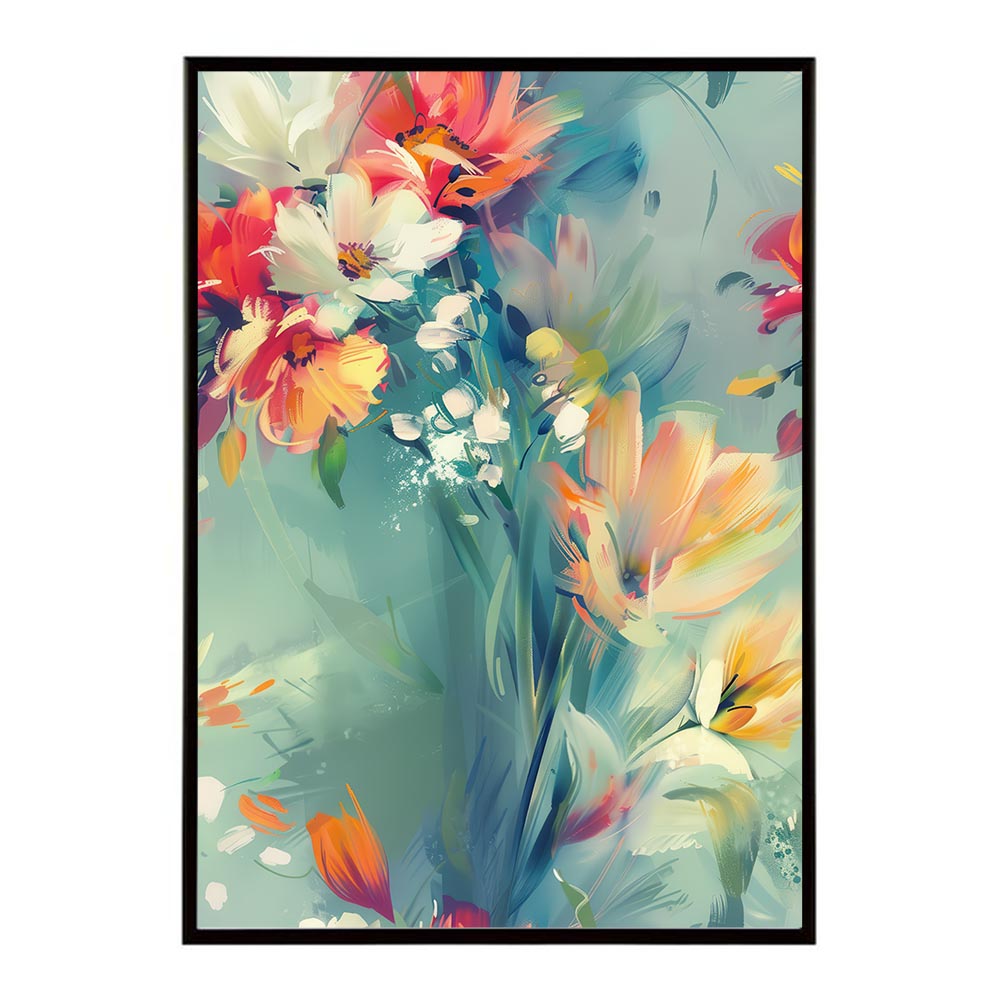 アーティスティックフラワー ポスター 花 絵画 アート 画家 名画 コンセプトアート 油絵 水彩画 絵具 リビング 寝室 玄関 おしゃれ インテリア フラワーアート 大人可愛い 【lh-poster-10910】