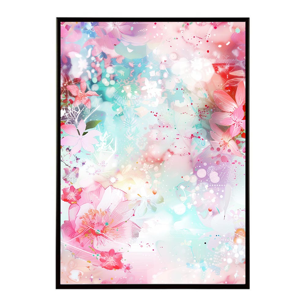 アーティスティックフラワー ポスター 花 絵画 アート 画家 名画 コンセプトアート 油絵 水彩画 絵具 リビング 寝室 玄関 おしゃれ インテリア フラワーアート 大人可愛い 【lh-poster-10929】