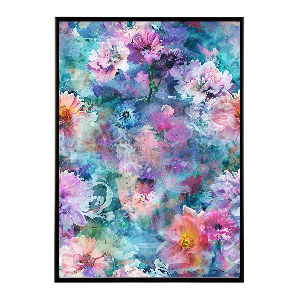 アーティスティックフラワー ポスター 花 絵画 アート 画家 名画 コンセプトアート 油絵 水彩画 絵具 リビング 寝室 玄関 おしゃれ インテリア フラワーアート 大人可愛い 【lh-poster-10930】