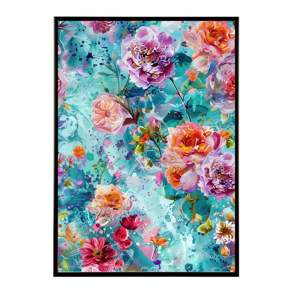 アーティスティックフラワー ポスター 花 絵画 アート 画家 名画 コンセプトアート 油絵 水彩画 絵具 リビング 寝室 玄関 おしゃれ インテリア フラワーアート 大人可愛い 【lh-poster-10938】