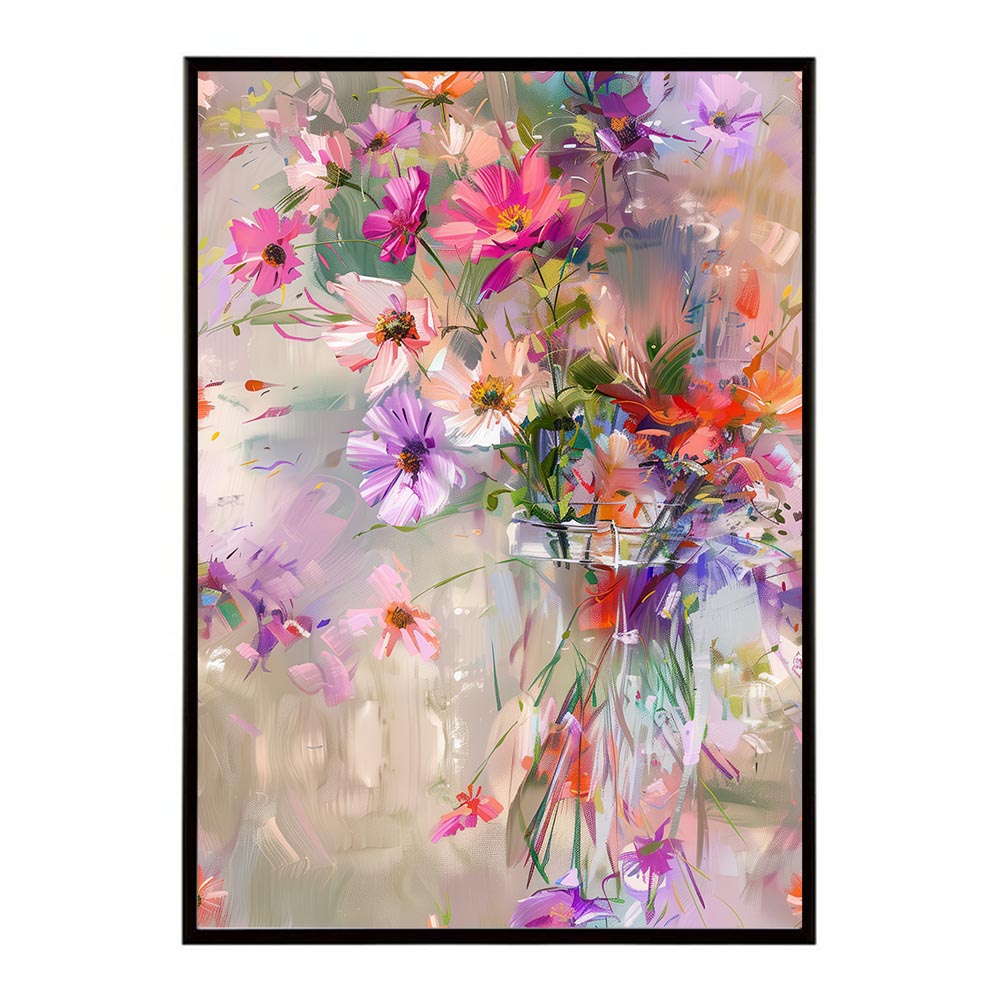 アーティスティックフラワー ポスター 花 絵画 アート 画家 名画 コンセプトアート 油絵 水彩画 絵具 リビング 寝室 玄関 おしゃれ インテリア フラワーアート 大人可愛い 【lh-poster-10960】