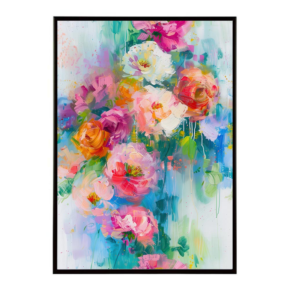 アーティスティックフラワー ポスター 花 絵画 アート 画家 名画 コンセプトアート 油絵 水彩画 絵具 リビング 寝室 玄関 おしゃれ インテリア フラワーアート 大人可愛い 【lh-poster-10964】