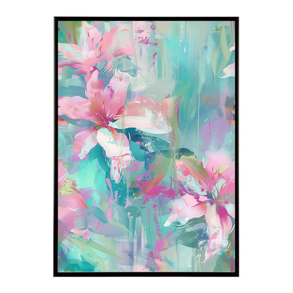 アーティスティックフラワー ポスター 花 絵画 アート 画家 名画 コンセプトアート 油絵 水彩画 絵具 リビング 寝室 玄関 おしゃれ インテリア フラワーアート 大人可愛い 【lh-poster-10970】