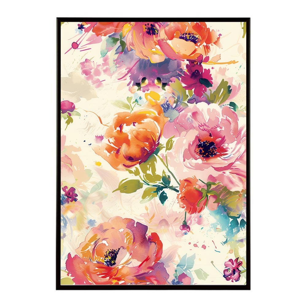 アーティスティックフラワー ポスター 花 絵画 アート 画家 名画 コンセプトアート 油絵 水彩画 絵具 リビング 寝室 玄関 おしゃれ インテリア フラワーアート 大人可愛い 【lh-poster-10983】