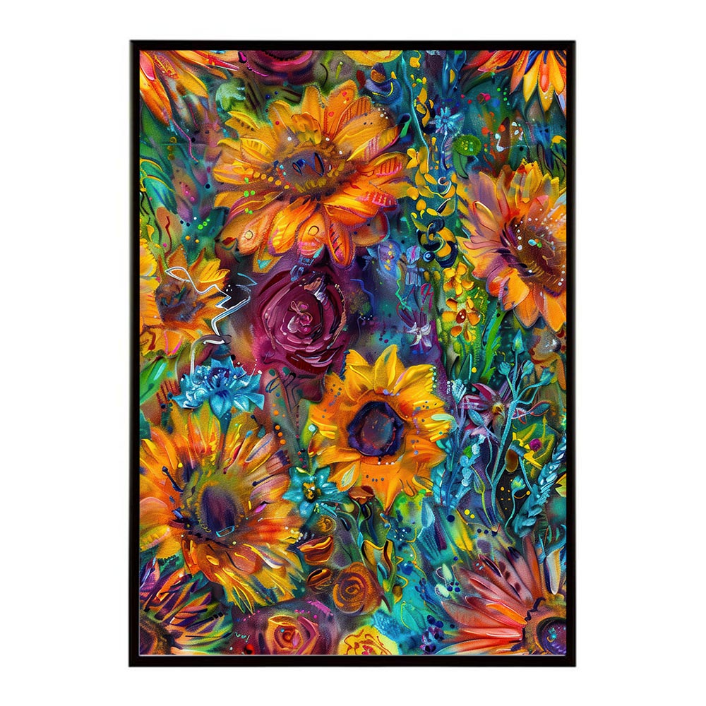 アーティスティックフラワー ポスター 花 絵画 アート 画家 名画 コンセプトアート 油絵 水彩画 絵具 リビング 寝室 玄関 おしゃれ インテリア フラワーアート 大人可愛い 【lh-poster-10984】