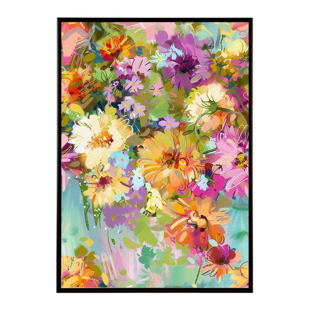 アーティスティックフラワー ポスター 花 絵画 アート 画家 名画 コンセプトアート 油絵 水彩画 絵具 リビング 寝室 玄関 おしゃれ インテリア フラワーアート 大人可愛い 【lh-poster-10992】