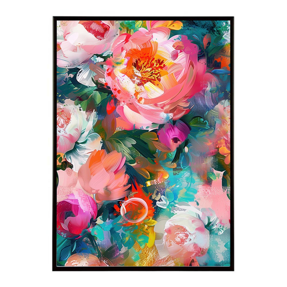 アーティスティックフラワー ポスター 花 絵画 アート 画家 名画 コンセプトアート 油絵 水彩画 絵具 リビング 寝室 玄関 おしゃれ インテリア フラワーアート 大人可愛い 【lh-poster-10997】