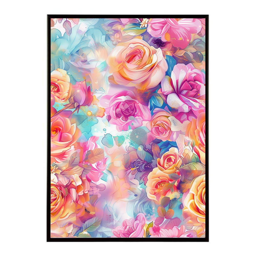 アーティスティックフラワー ポスター 花 絵画 アート 画家 名画 コンセプトアート 油絵 水彩画 絵具 リビング 寝室 玄関 おしゃれ インテリア フラワーアート 大人可愛い 【lh-poster-11003】
