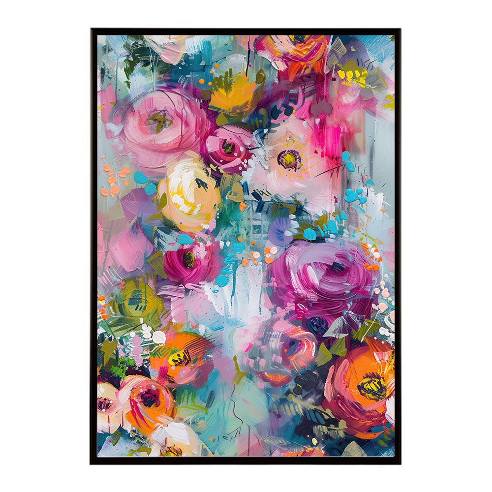 アーティスティックフラワー ポスター 花 絵画 アート 画家 名画 コンセプトアート 油絵 水彩画 絵具 リビング 寝室 玄関 おしゃれ インテリア フラワーアート 大人可愛い 【lh-poster-11005】