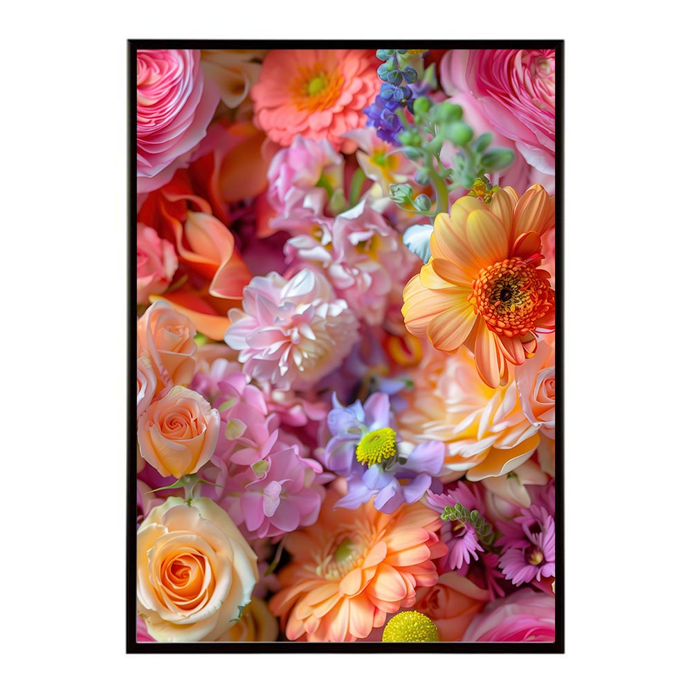 アーティスティックフラワー ポスター 花 絵画 アート 画家 名画 コンセプトアート 油絵 水彩画 絵具 リビング 寝室 玄関 おしゃれ インテリア フラワーアート 大人可愛い 【lh-poster-11006】