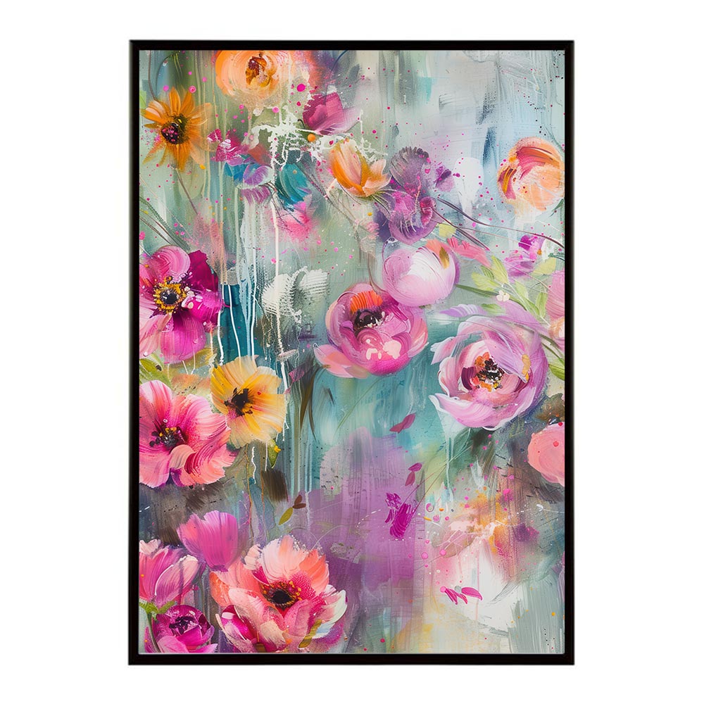 アーティスティックフラワー ポスター 花 絵画 アート 画家 名画 コンセプトアート 油絵 水彩画 絵具 リビング 寝室 玄関 おしゃれ インテリア フラワーアート 大人可愛い 【lh-poster-11025】