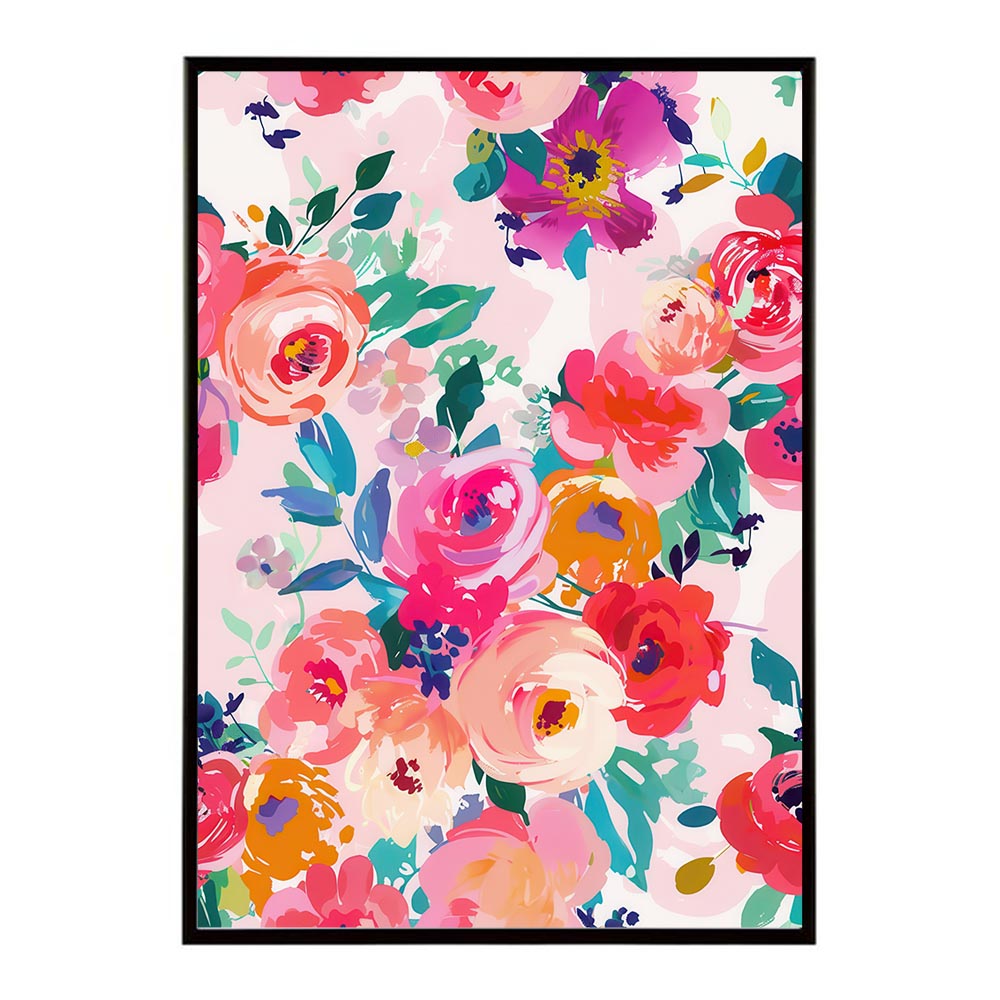 アーティスティックフラワー ポスター 花 絵画 アート 画家 名画 コンセプトアート 油絵 水彩画 絵具 リビング 寝室 玄関 おしゃれ インテリア フラワーアート 大人可愛い 【lh-poster-11026】