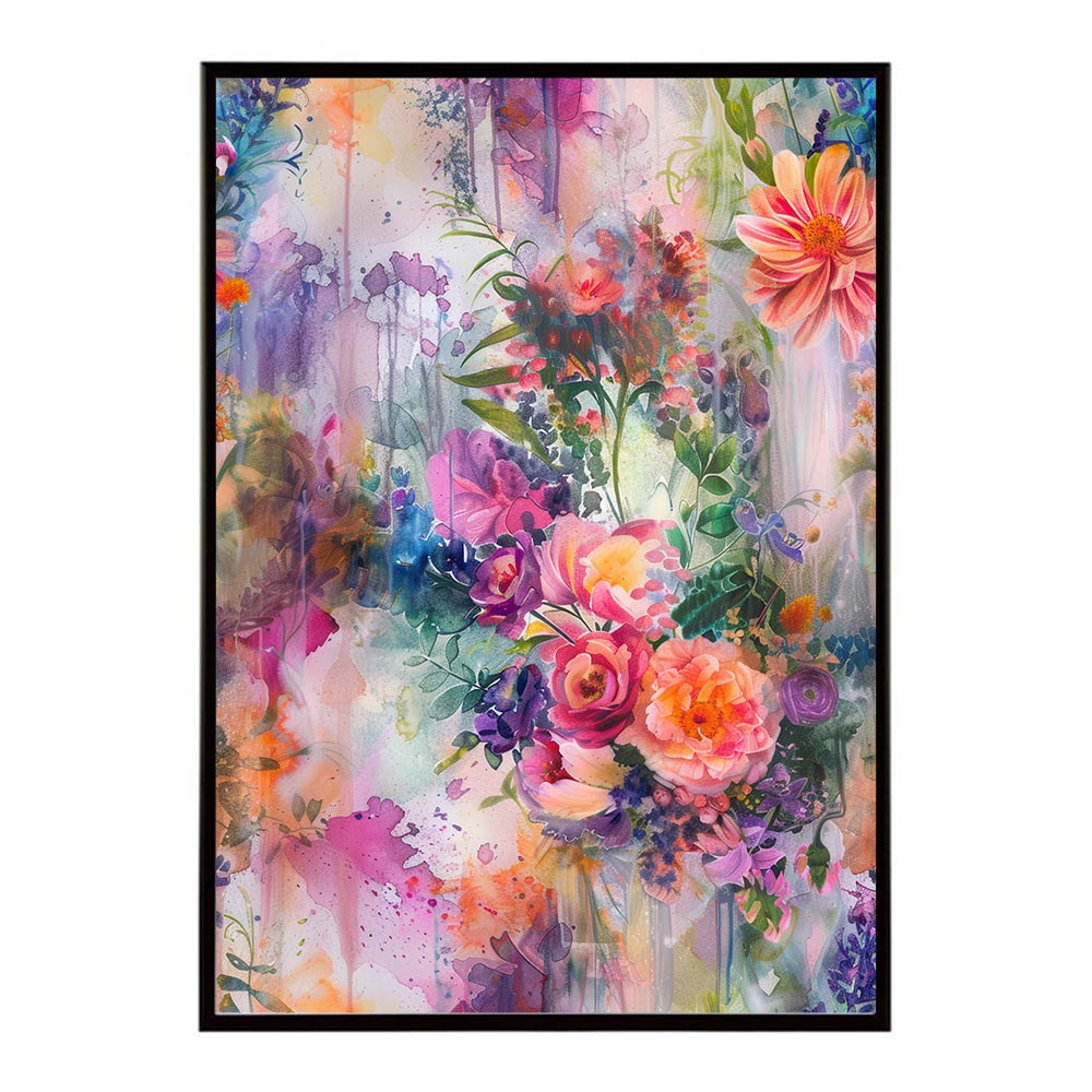 アーティスティックフラワー ポスター 花 絵画 アート 画家 名画 コンセプトアート 油絵 水彩画 絵具 リビング 寝室 玄関 おしゃれ インテリア フラワーアート 大人可愛い 【lh-poster-11031】