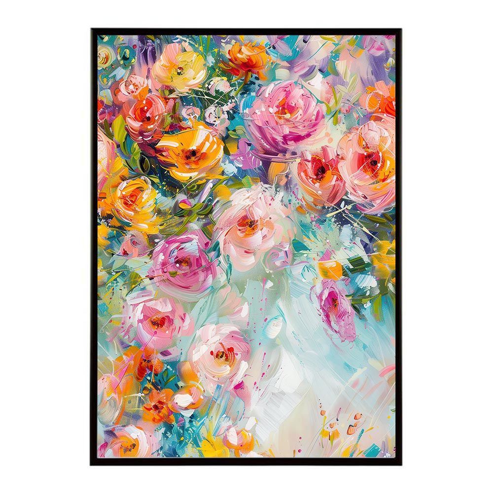 アーティスティックフラワー ポスター 花 絵画 アート 画家 名画 コンセプトアート 油絵 水彩画 絵具 リビング 寝室 玄関 おしゃれ インテリア フラワーアート 大人可愛い 【lh-poster-11036】