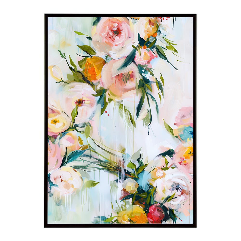 アーティスティックフラワー ポスター 花 絵画 アート 画家 名画 コンセプトアート 油絵 水彩画 絵具 リビング 寝室 玄関 おしゃれ インテリア フラワーアート 大人可愛い 【lh-poster-11042】